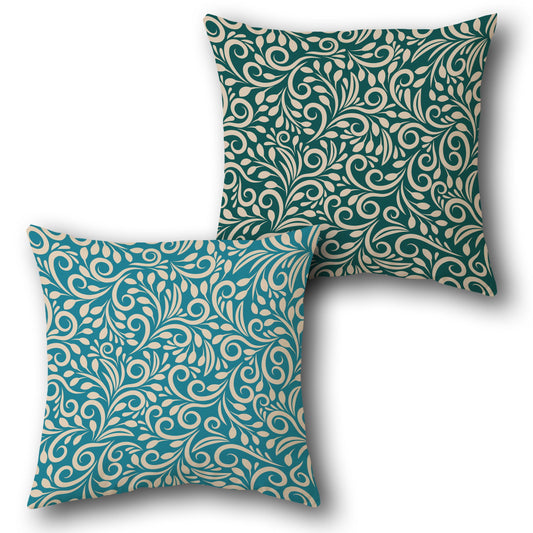 Swirling Leaves Throw s  Design Cushion Single (Front & Back)