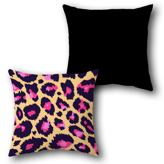 Pink Leopard Print Throw s  Design Cushion Single (Front & Back)