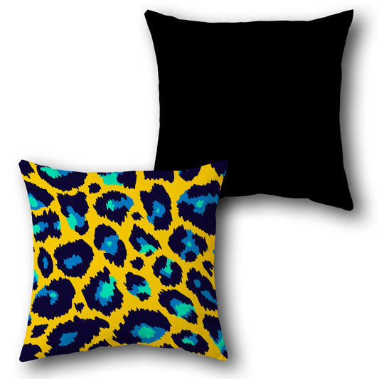 Blue Leopard Print Throw s  Design Cushion Single (Front & Back)