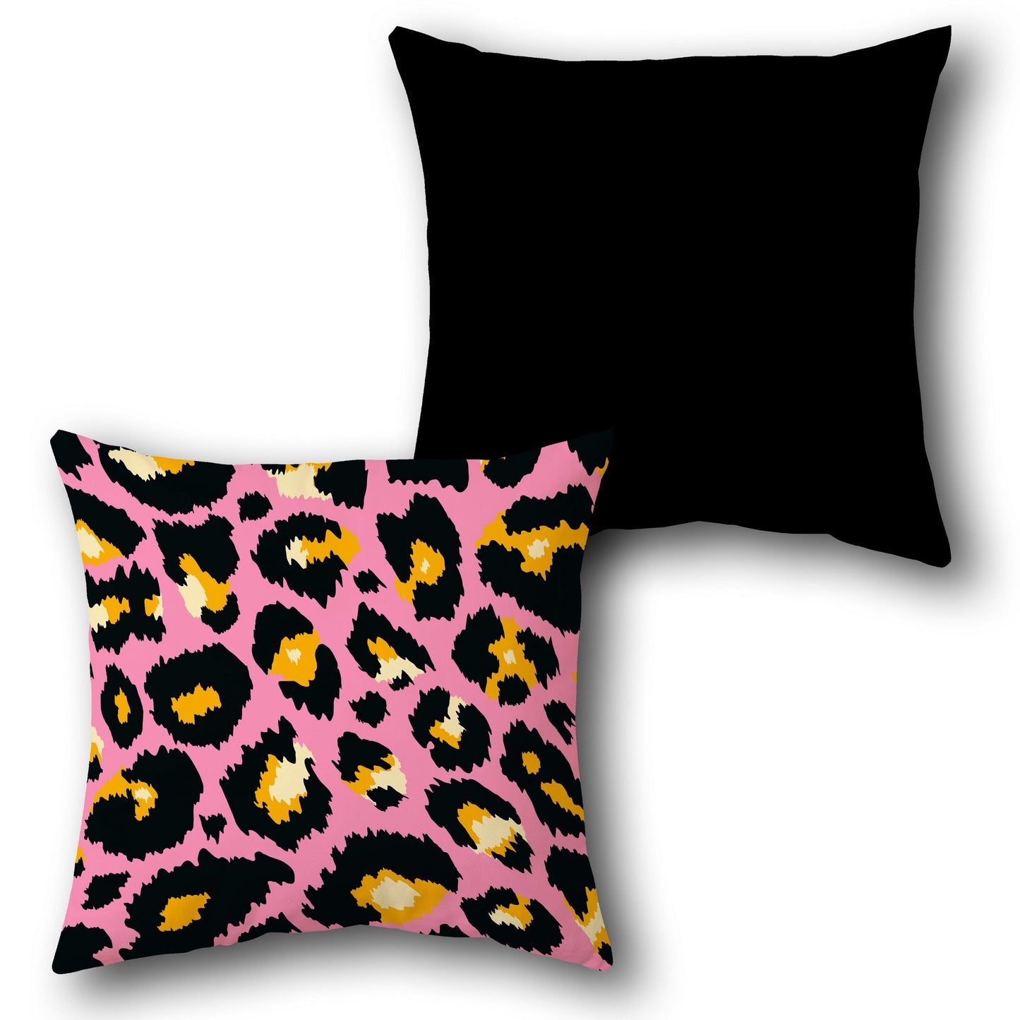 Hot Pink Leopard Print Throw s  Design Cushion Single (Front & Back)