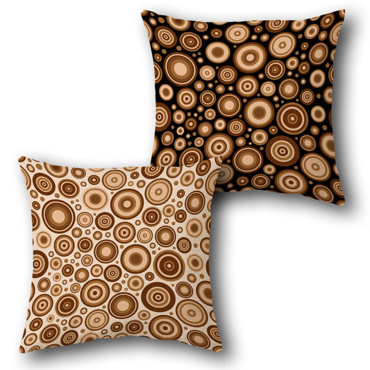 Retro Circles Throw s  Design Cushion Single (Front & Back)