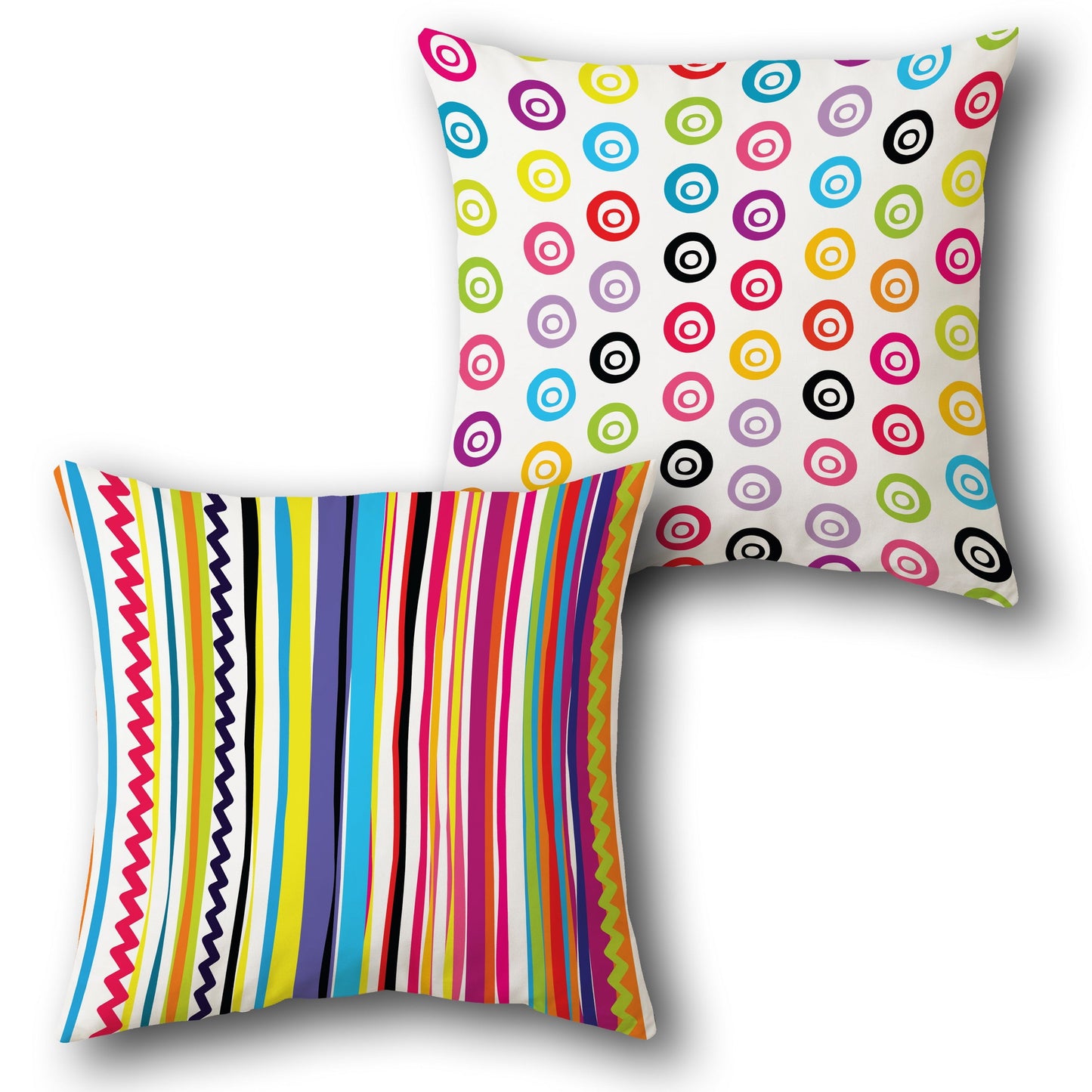 "Colorful Striped & Polka Dot " Design Cushion Single (Front & Back)