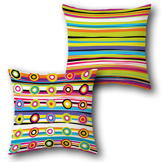 Multicolor Colorful Layers Decorative  Design Cushion Single (Front & Back)