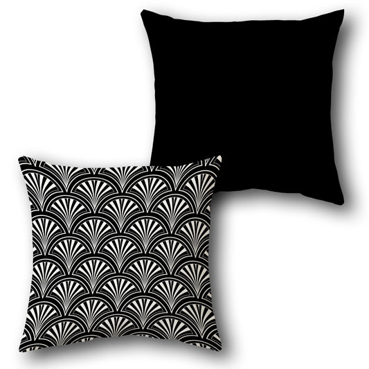 Art Deco Fan Pattern Throw  Design Cushion Single (Front & Back)