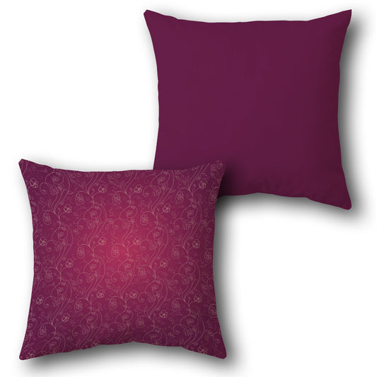 Elegant Floral Plum Throw  Design Cushion Single (Front & Back)