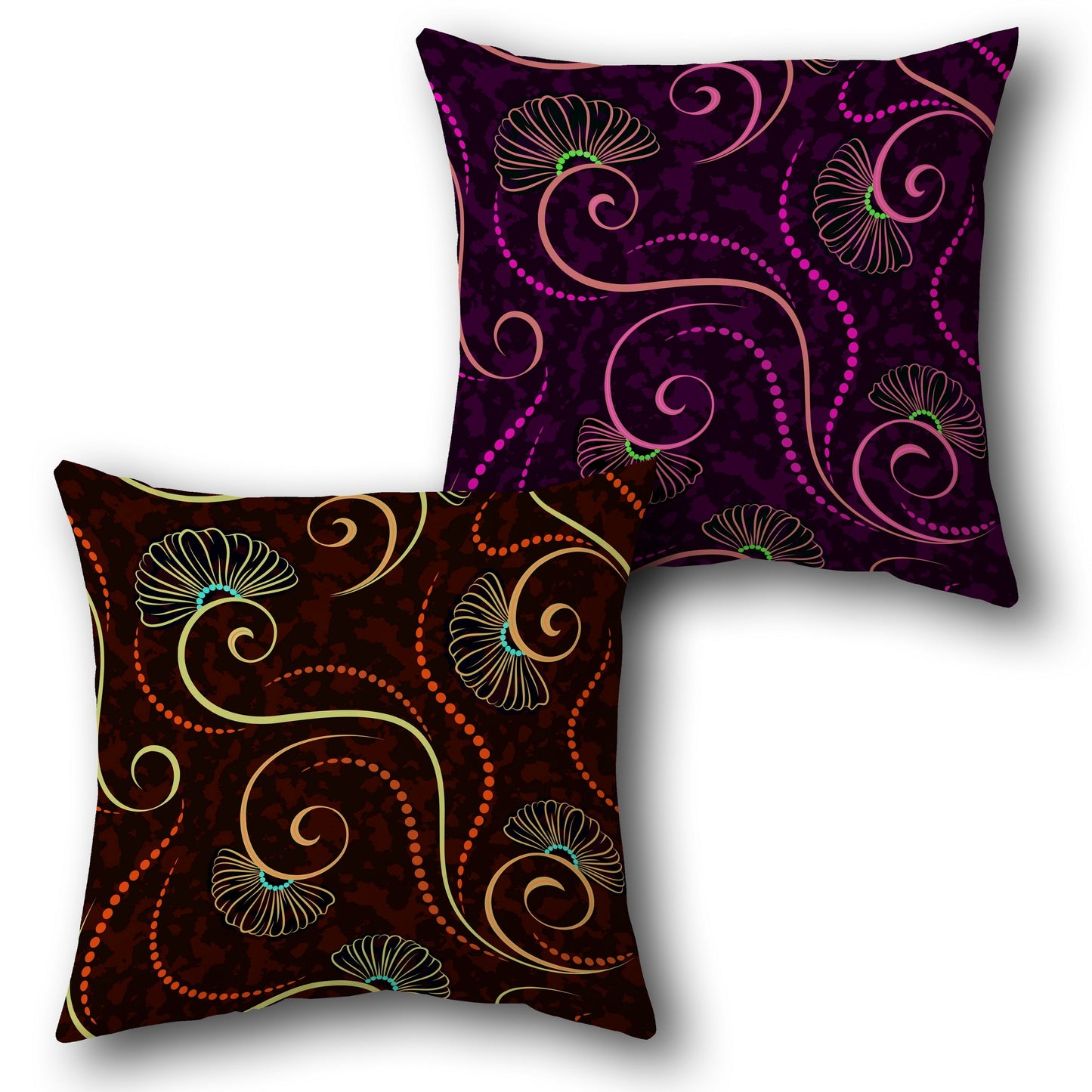 Swirl Bloom Throw  – Red Floral Accent Cushions Design Cushion Single (Front & Back)