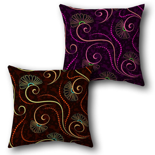 Swirl Bloom Throw  – Red Floral Accent Cushions Design Cushion Single (Front & Back)