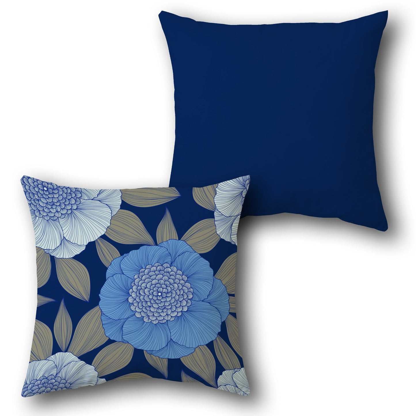 Floral Navy Bliss Cushion (Single, Front & Back)