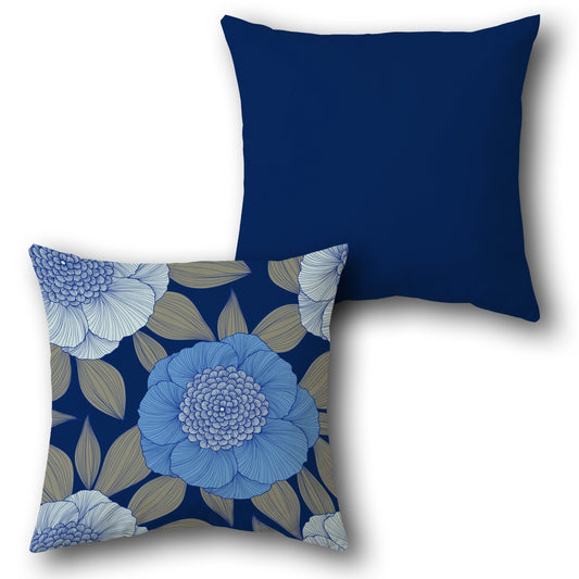 Floral Navy Bliss Cushion (Single, Front & Back)