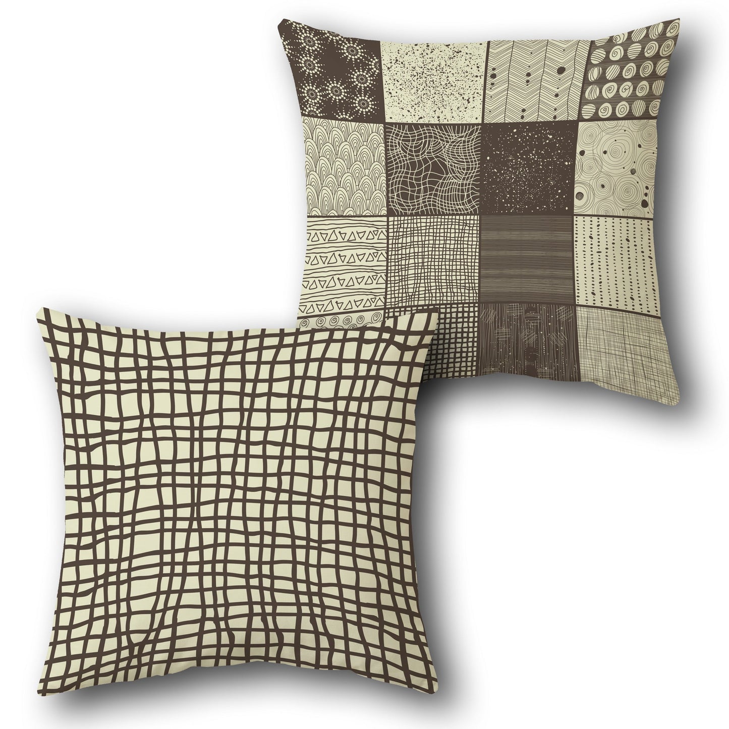 Patchwork Grid Single Cushion (Front & Back)