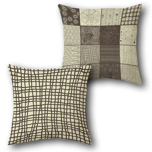 Patchwork Grid Single Cushion (Front & Back)