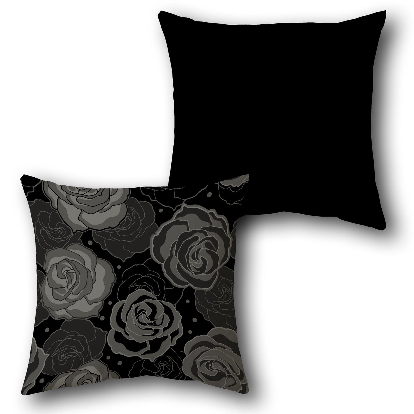 Monochrome Rose Cushion Single (Front & Back)