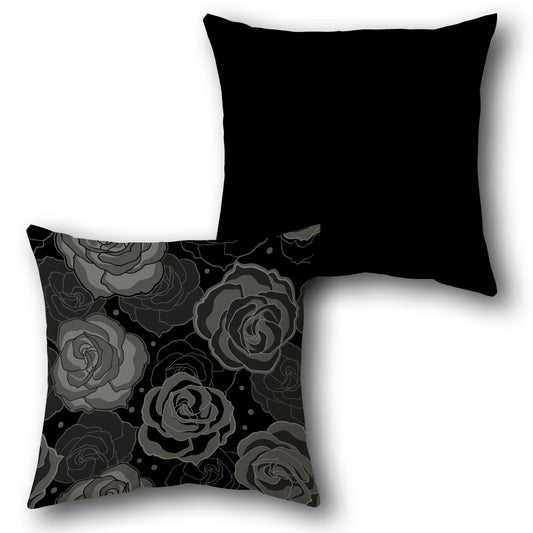 Monochrome Rose Cushion Single (Front & Back)