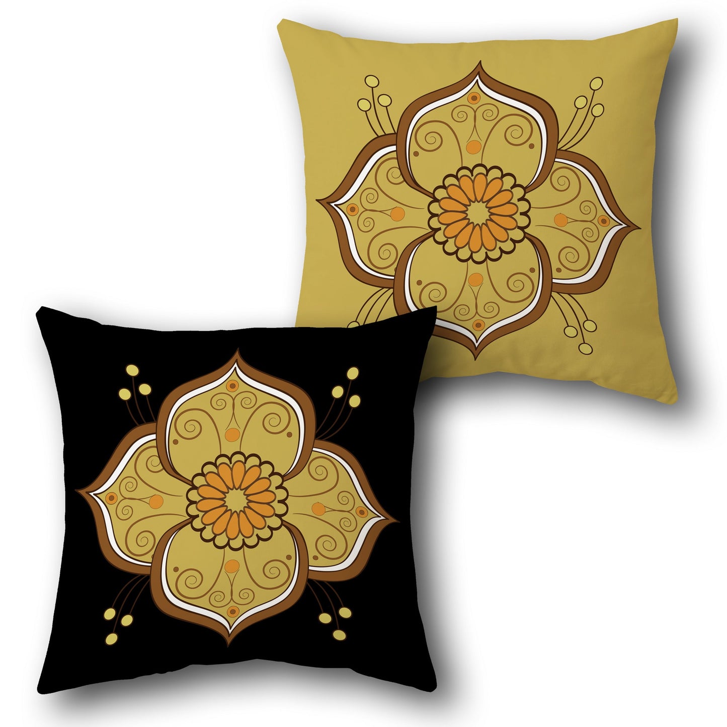 Ornate Floral Cushion Single (Front & Back)