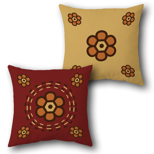 Tribal Flower Cushion Single (Front & Back)