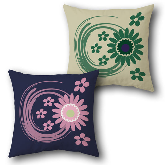 Swirl Floral Cushion Single (Front & Back)
