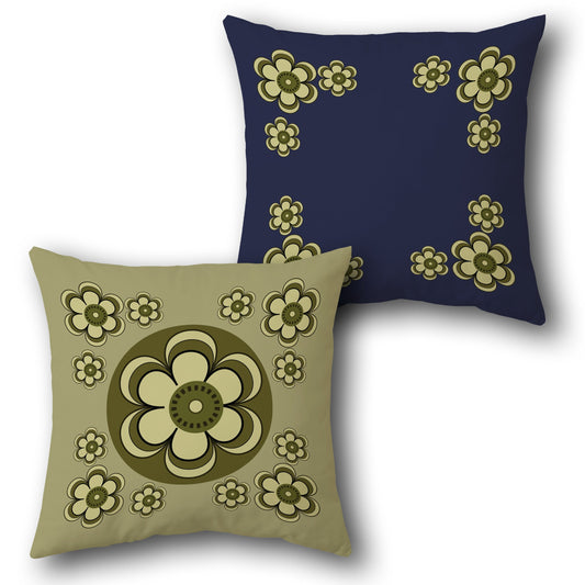 Retro Floral Cushion Single (Front & Back)