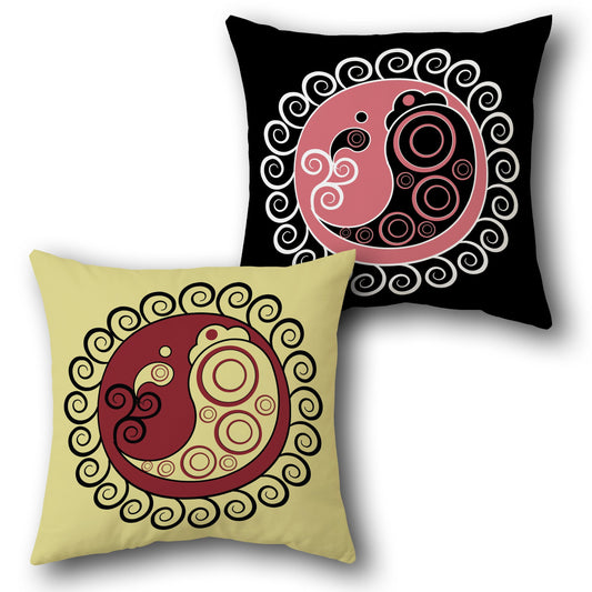 Yin-Yang Swirl Cushion Single (Front & Back)
