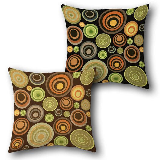 Retro Circles Cushion Single (Front & Back)