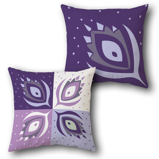 Peacock Feather Cushion Single (Front & Back)