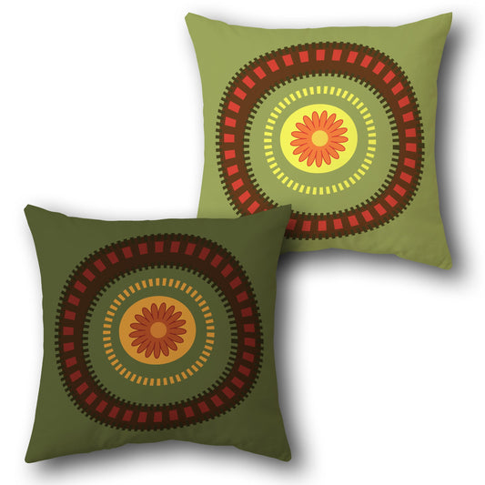 Concentric Floral Cushion Single (Front & Back)