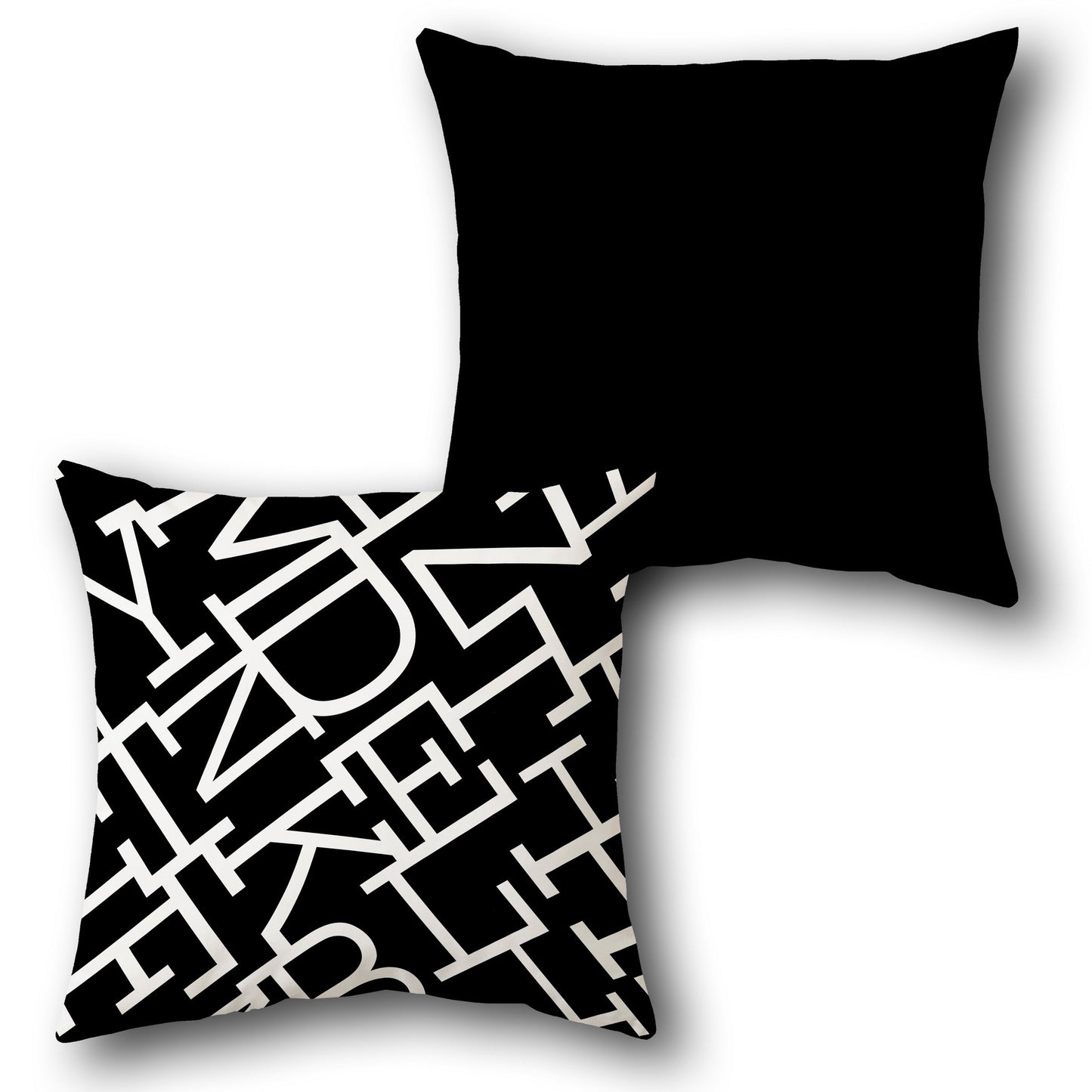 Bold Typography Black Single-Sided Cushion (Front & Back)
