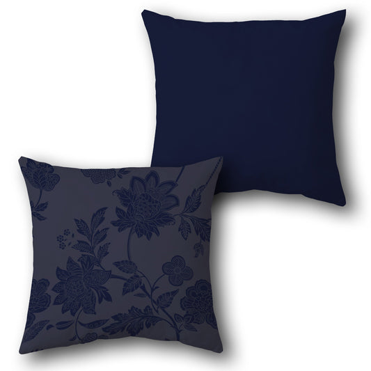 Floral Navy Single-Sided Cushion (Front & Back)