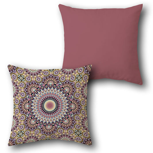 Mandala Maroon Single-Sided Cushion (Front & Back)