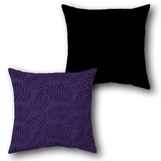 Leaf Pattern Purple Single-Sided Cushion (Front & Back)