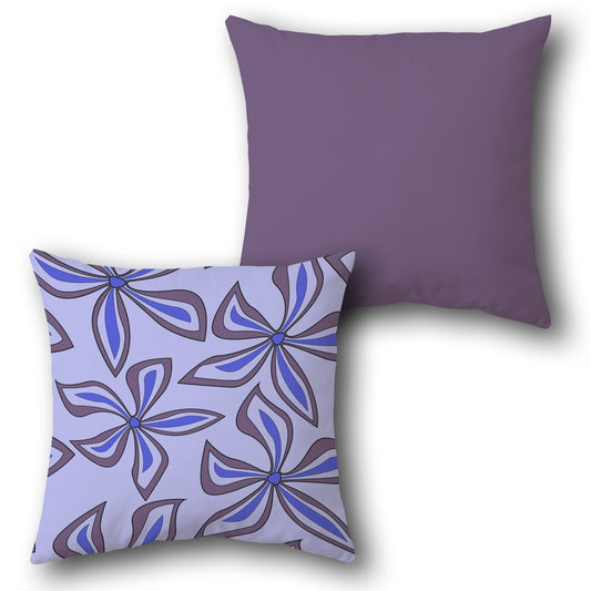 Abstract Floral Purple Single-Sided Cushion (Front & Back)
