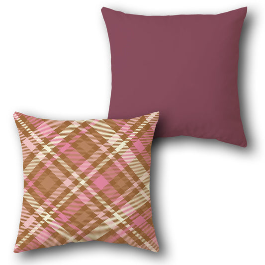 Cozy Plaid Cushion Single (Front & Back)