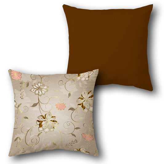 Swirling Floral Elegance Cushion (Front & Back)