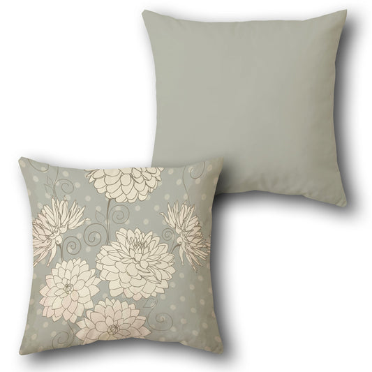 Dotted Floral Swirl Cushion (Front & Back)
