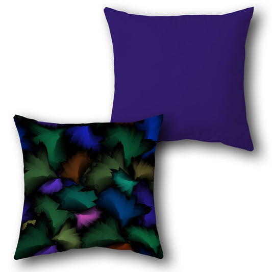 Abstract Leaf Mosaic Cushion (Front & Back)