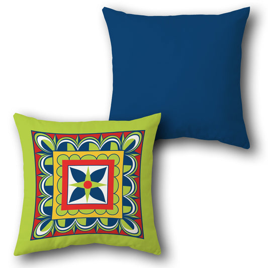 Vibrant Star Medallion Cushion (Front & Back)