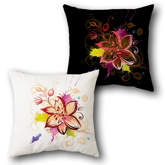 Splashed Floral Cushion (Front & Back)