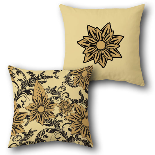 Golden Bloom Cushion (Front & Back)
