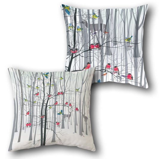 Winter Birds Cushion (Front & Back)