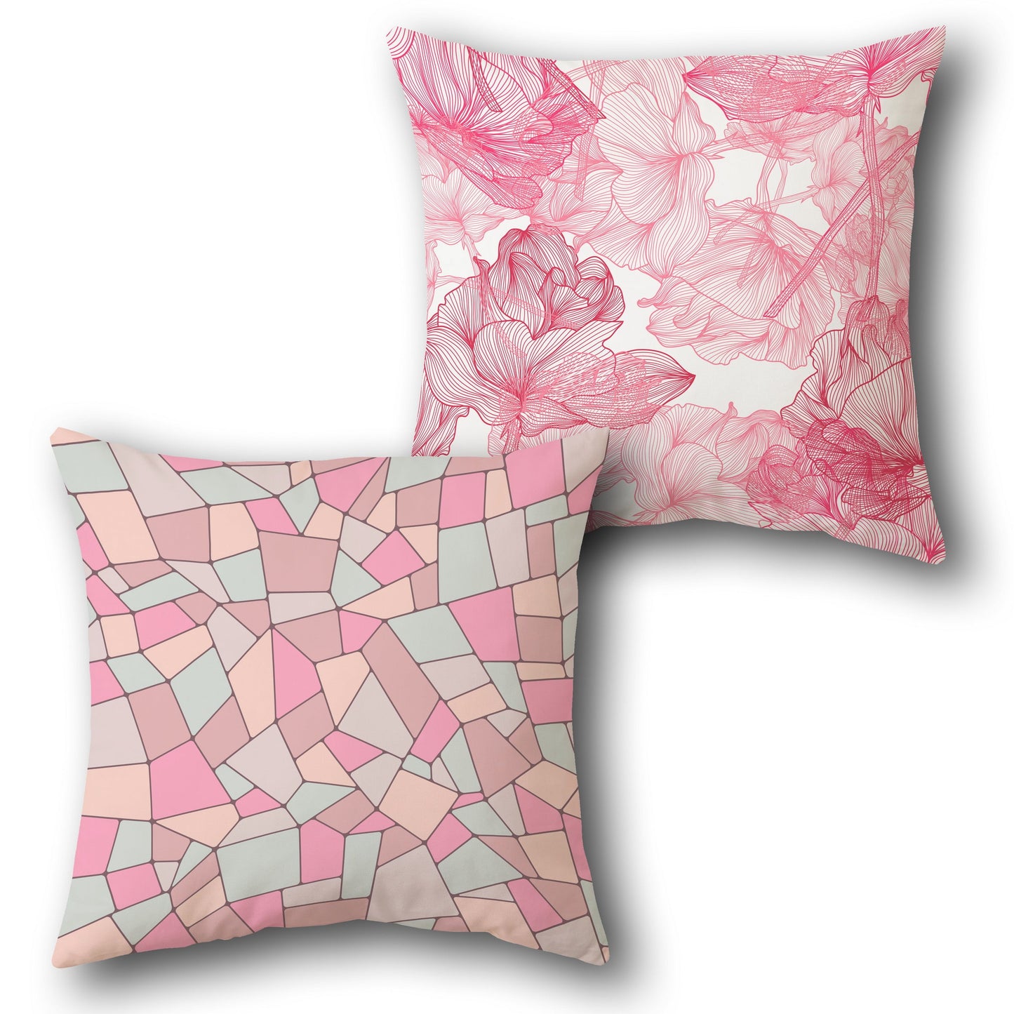 Floral Mosaic Cushion Single (Front & Back)