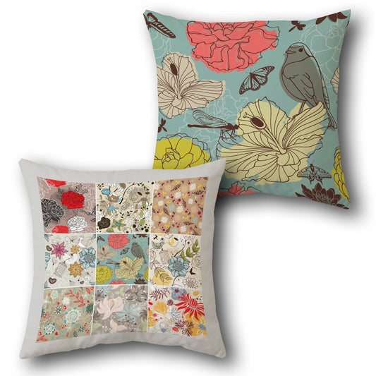 Vintage Floral Patchwork Cushion Single (Front & Back)