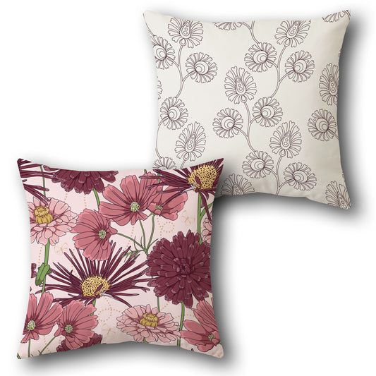 Pink Dahlia Cushion Single (Front & Back)