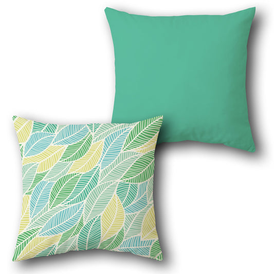Tropical Leaves Single Cushion (Front & Back)