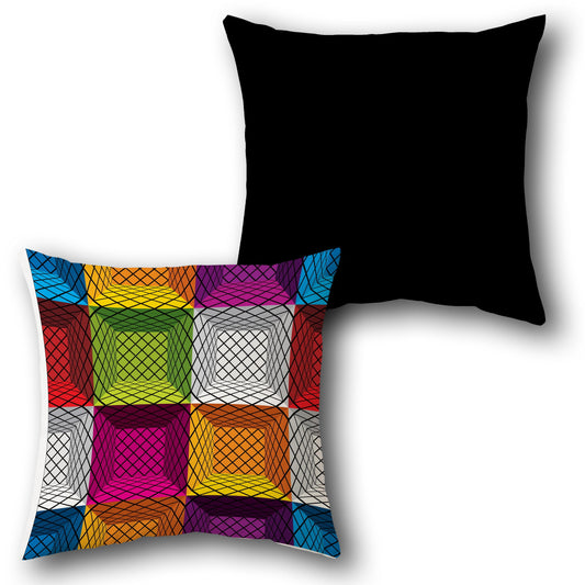 Vibrant 3D Geometric Cushion (Front & Back)