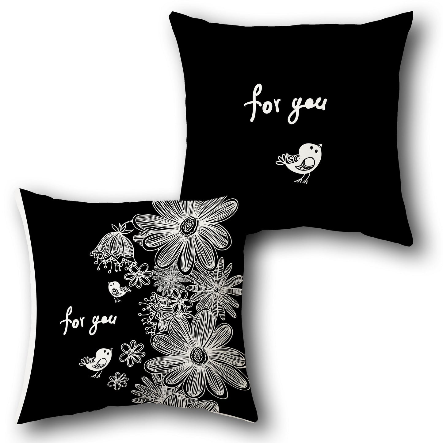 Floral "For You" Cushion (Front & Back)