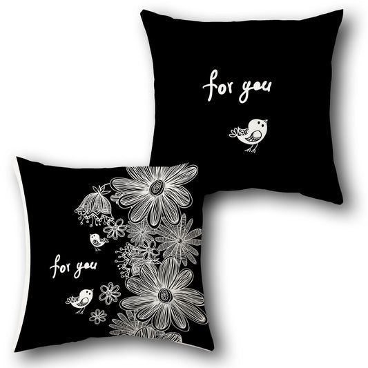 Floral "For You" Cushion (Front & Back)