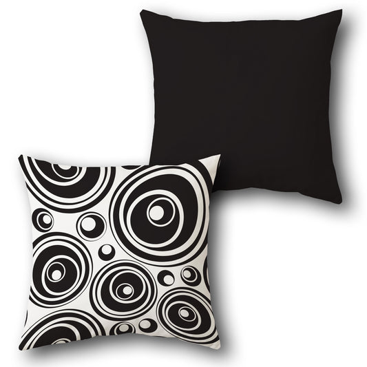 Retro Circle Swirl Cushion (Front & Back)