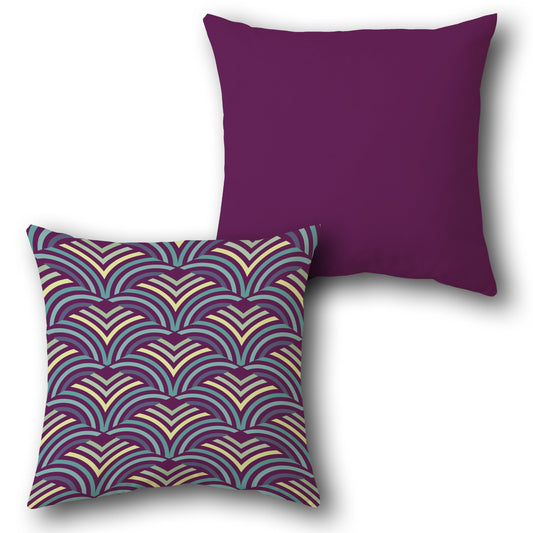 Purple Wave Pattern Cushion (Front & Back)