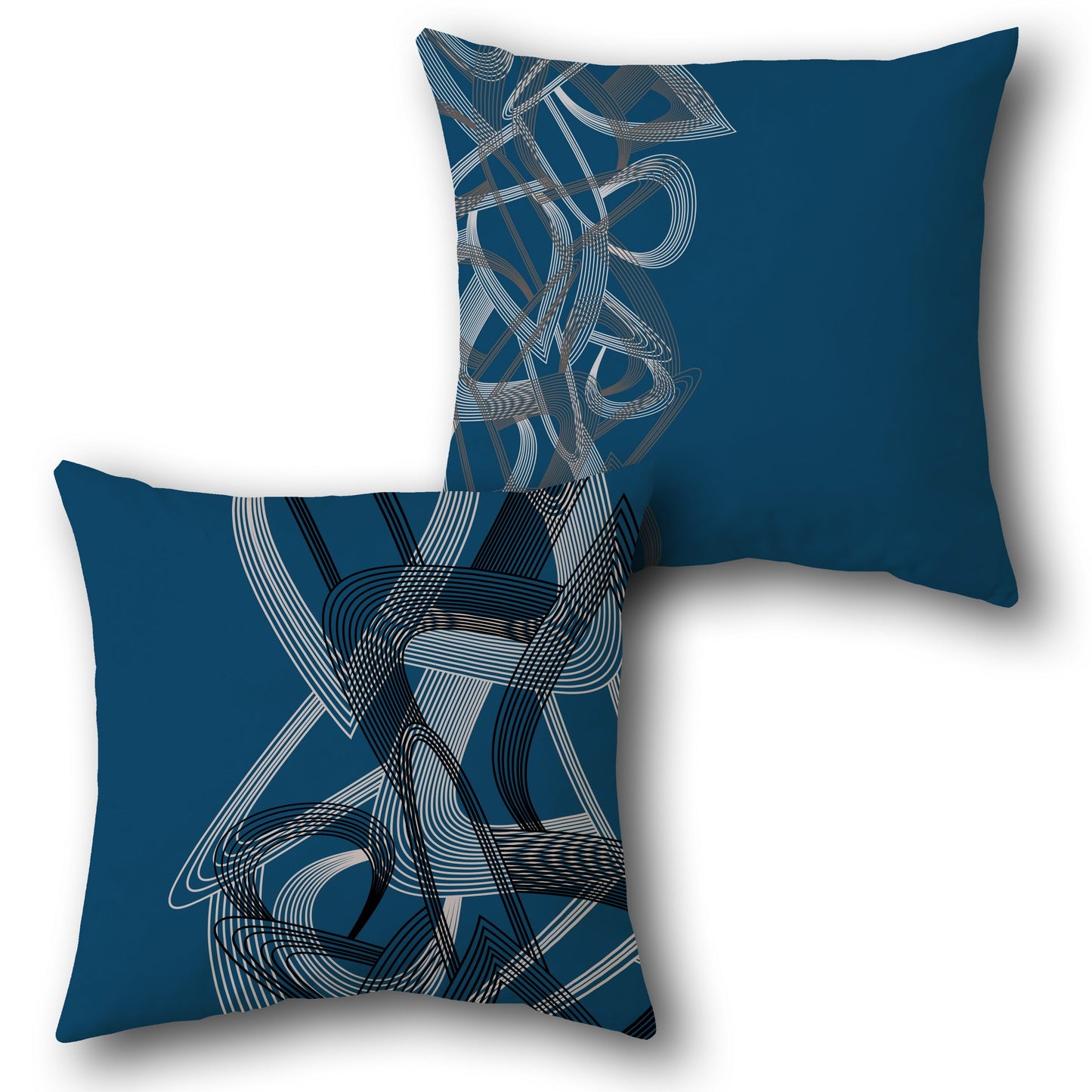 Abstract Wave Blue Cushion (Front & Back)