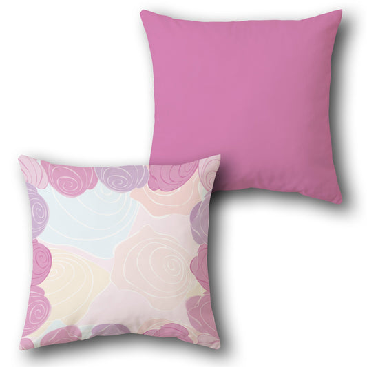 Pink Pastel Floral Cushion (Front & Back)