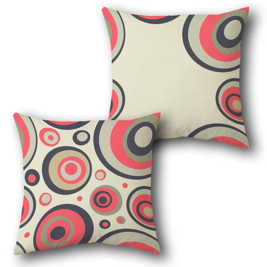 Concentric & Polka Double-Sided Cushion (Front & Back)